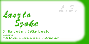laszlo szoke business card
