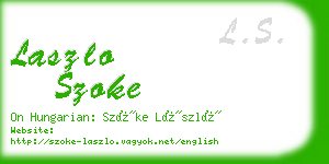 laszlo szoke business card